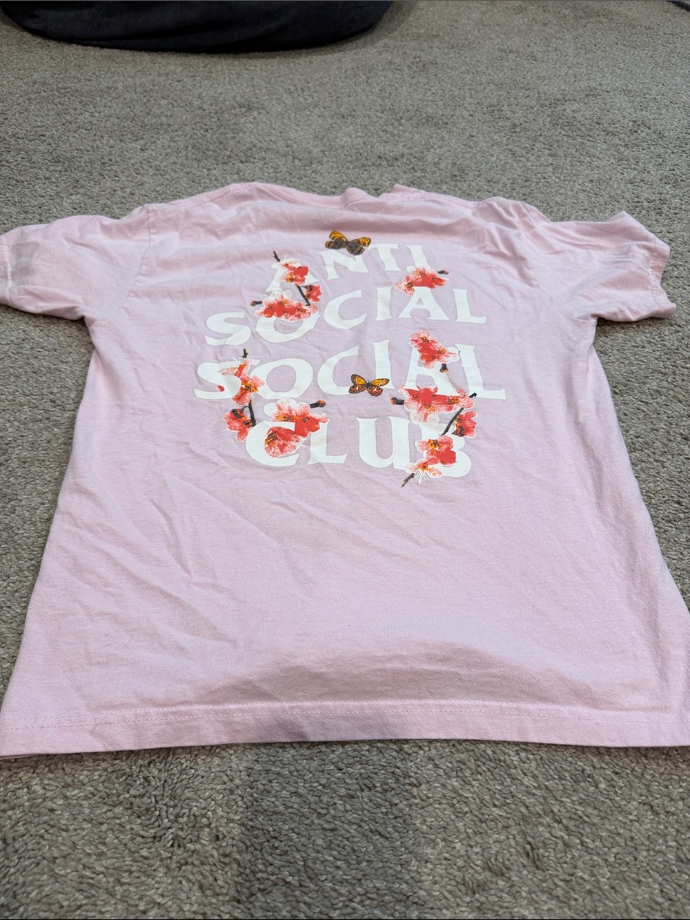 Anti Social Social Club Light Pink Floral Logo men’s shirt size medium
